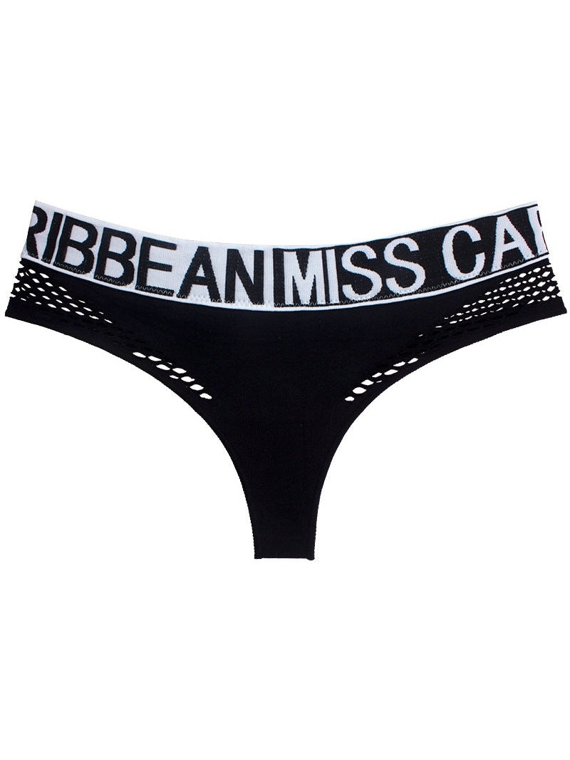 ZASUWA Female Letter Print Net Underwear