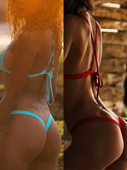 ZASUWA Female Cross Cutout Micro Bikini Set