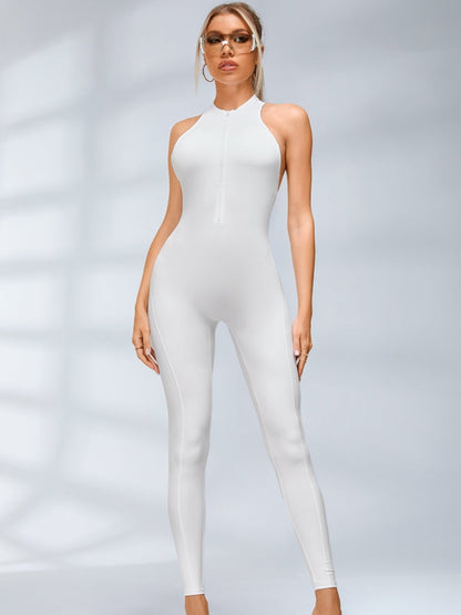 ZASUWA Female Zipper Backless Scrunch Bum Jumpsuit