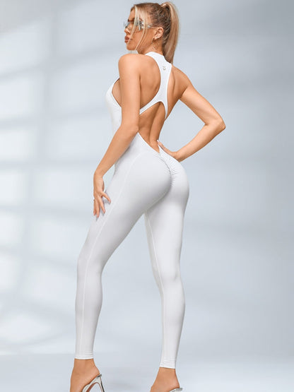 ZASUWA Female Zipper Backless Scrunch Bum Jumpsuit