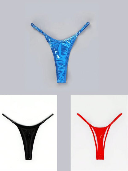 ZASUWA Female Glossy PU T-back Panties