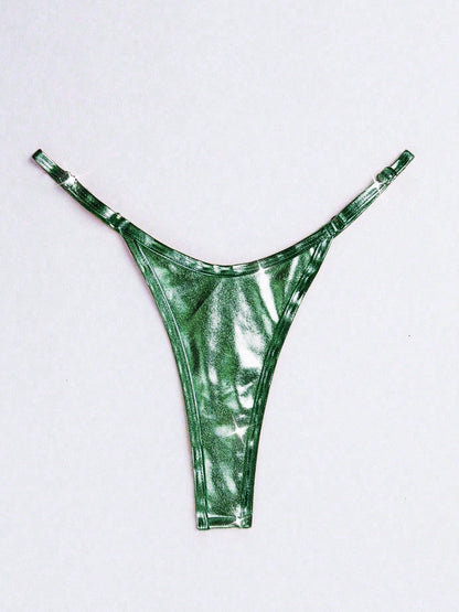 ZASUWA Female Glossy PU T-back Panties