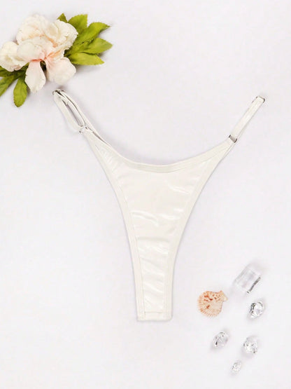 ZASUWA Female Glossy PU T-back Panties