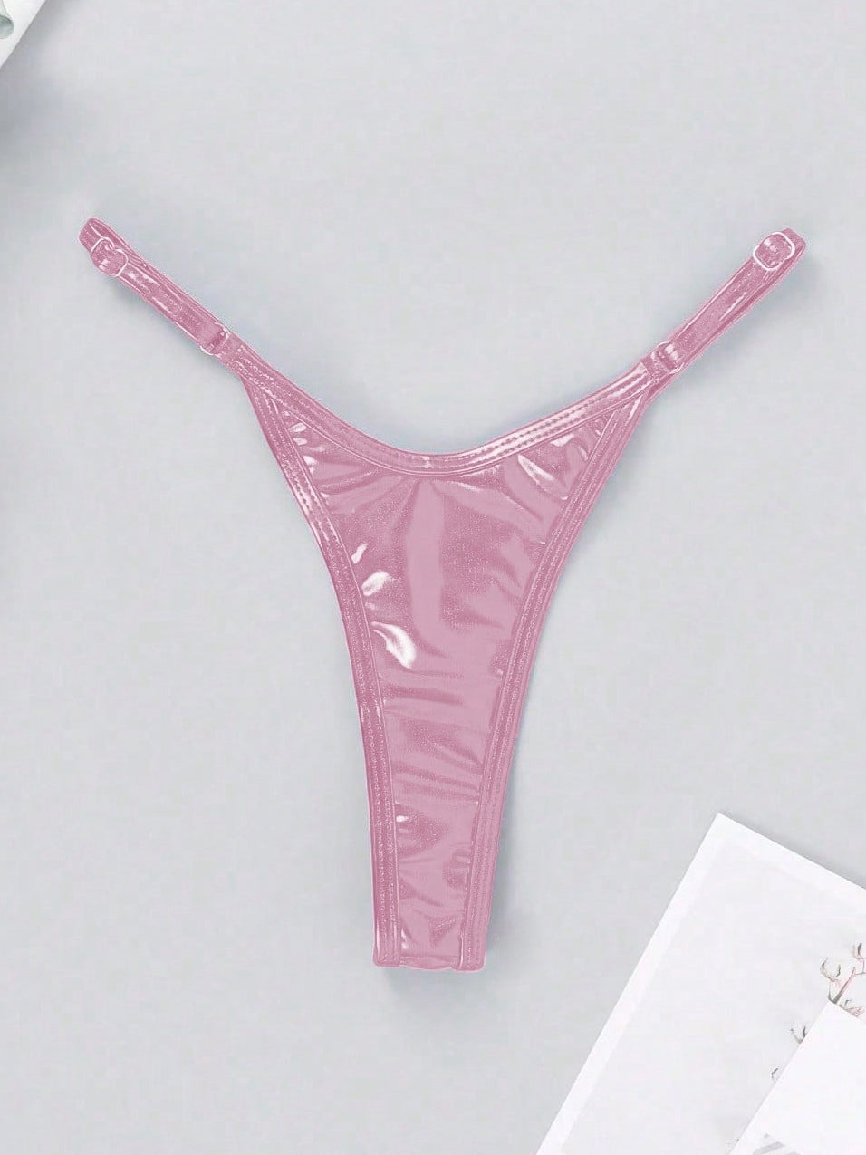 ZASUWA Female Glossy PU T-back Panties