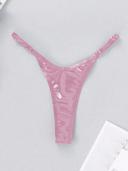 ZASUWA Female Glossy PU T-back Panties