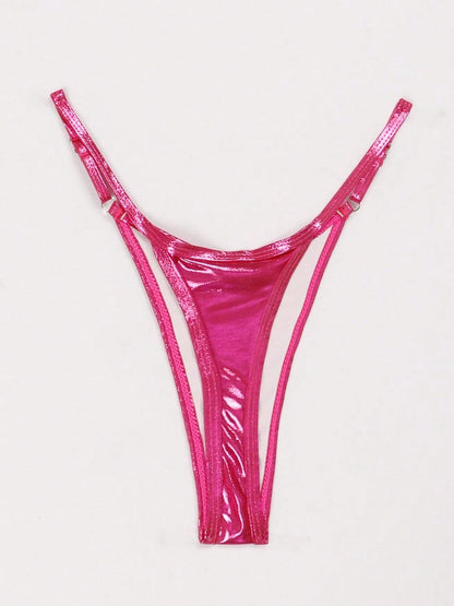 ZASUWA Female Glossy PU T-back Panties