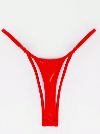 ZASUWA Female Glossy PU T-back Panties