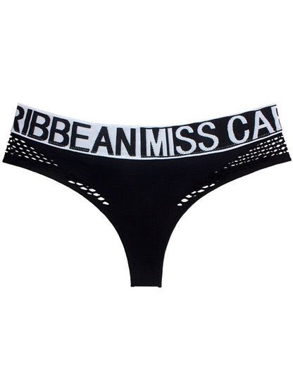 ZASUWA Female Letter Print Net Underwear