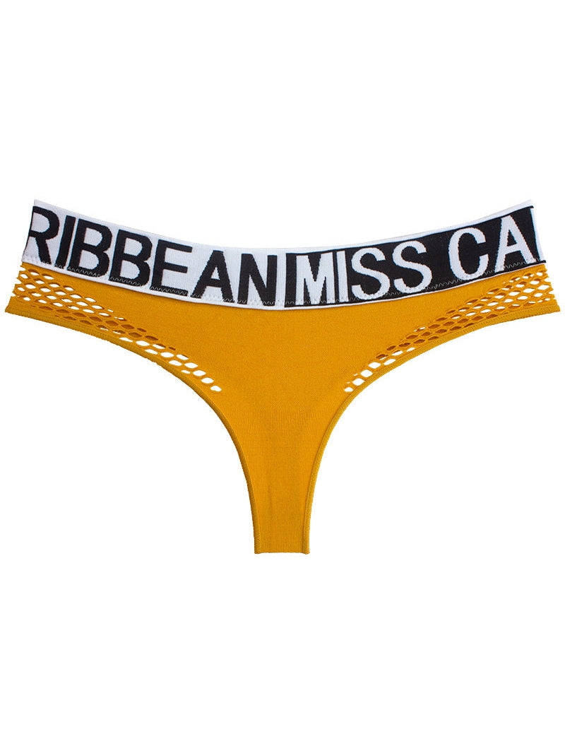 ZASUWA Female Letter Print Net Underwear