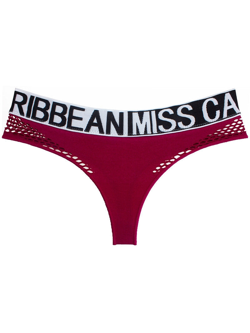 ZASUWA Female Letter Print Net Underwear